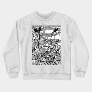 Under the sea black and white abstract drawing Crewneck Sweatshirt